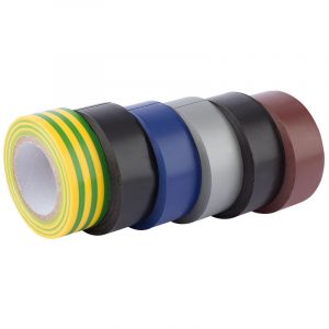 6 x 10M x 19mm Mix ed Colours Insulation Tape to BSEN60454/Type2