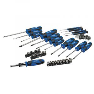 Soft Grip Screwdriver, Hex Key, Socket and Bit Set with Canvas Storage Bag (56 Piece)