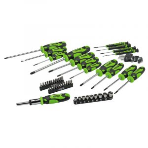 Soft Grip Screwdriver, Hex Key, Socket and Bit Set with Canvas Storage Bag (56 Piece)