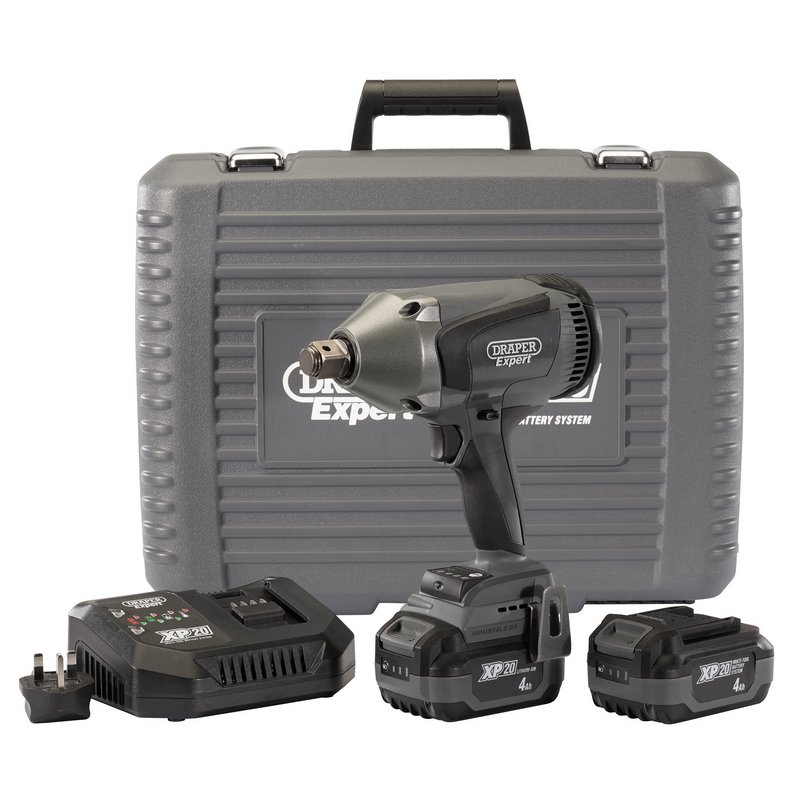 XP20 20V Brushless 3/4" Impact Wrench (1060Nm) with 2x 4Ah Batteries and Fast Charger