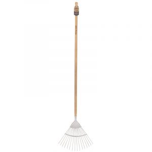Stainless Steel Lawn Rake with Ash Handle