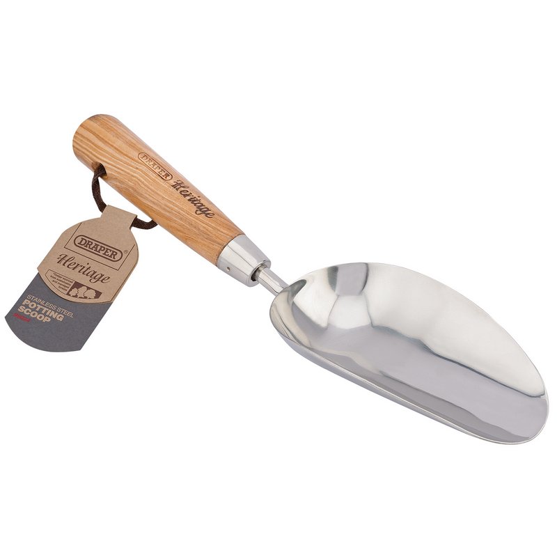 Stainless Steel Hand Potting Scoop with Ash Handle