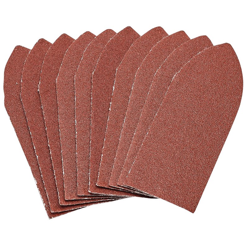 Pack of Ten 120 Grit Hook and Loop Aluminium Oxide Sanding Sheets (32 x 92mm)