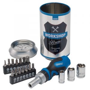 Stubby Ratchet Screwdriver and Bit Set (18 piece)