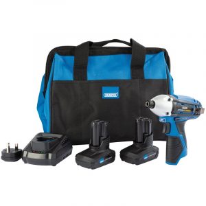 Draper Storm Force® 10.8V Power Interchange Impact Driver Kit (+2 x 4Ah Batteries, Charger and Bag)