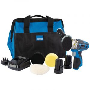Draper Storm Force® 10.8V Power Interchange Mini Polisher Kit (+2 x 1.5Ah Batteries, Charger and Bag)