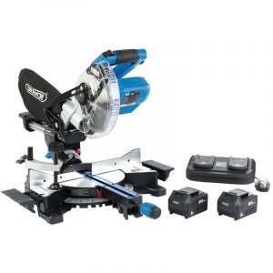 D20 20V Brushless 185mm Sliding Compound Mitre Saw Kit (Twin Charger)