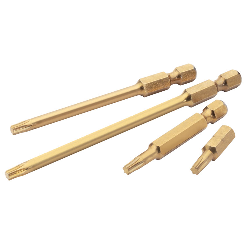 T25 1/4" Hex Draper TX-STAR® Titanium Nitride Coated Insert Bit 75mm Long x 2
