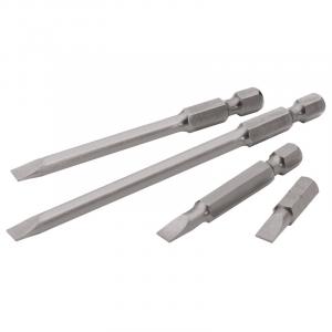 8mm 1/4" Hex Plain Slot Insert Bit 100mm Long x 1