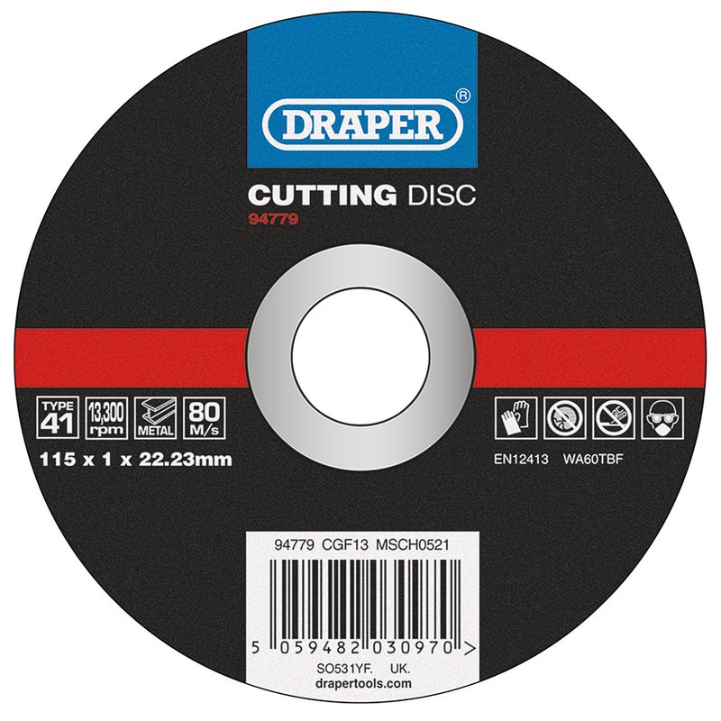 Stainless-Steel/Inox Metal Cutting Disc, 115 x 1 x 22.23mm