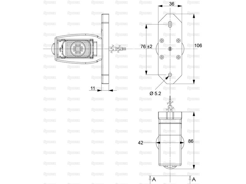 SPAREX LED Outline Front, Rear & Side Facing Marker Light, RH & LH, 12-24V - Image 7