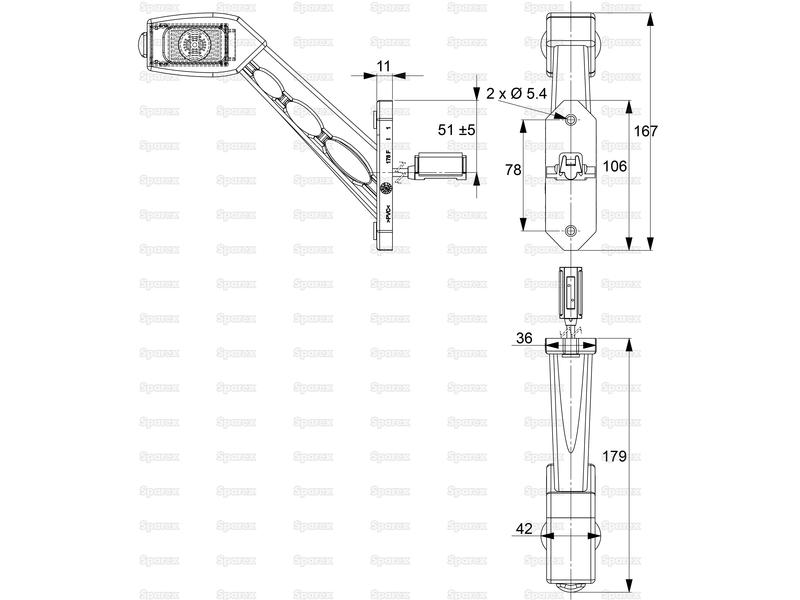 SPAREX LED Outline Front, Rear & Side Facing Marker Light, LH, 12-24V - Image 7
