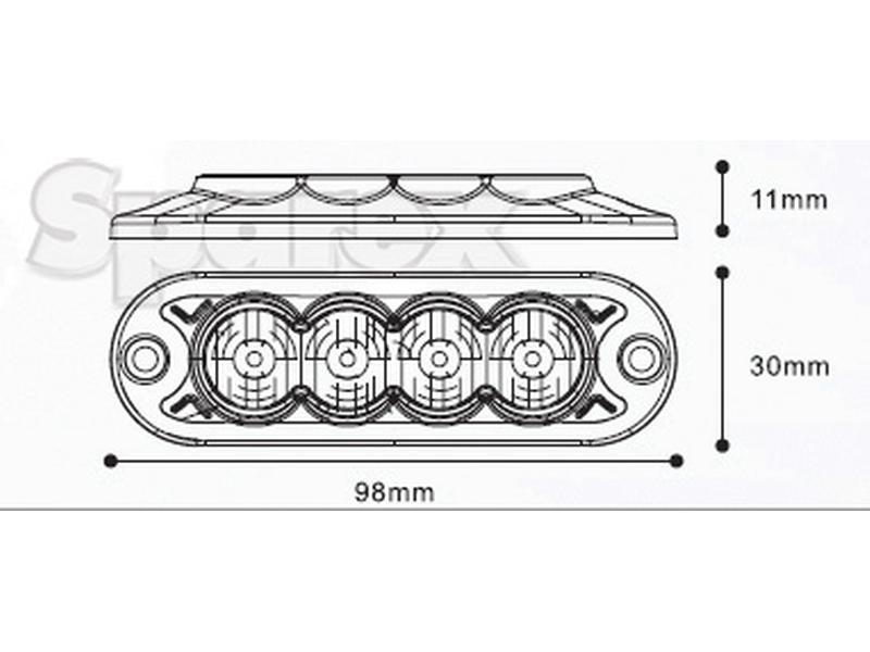 SPAREX LED Slimline Hazard Light 12/24V - Image 3