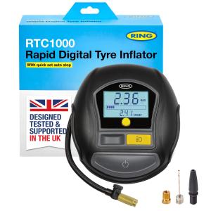 RING RTC1000 Rapid Digital Tyre Inflator Award-winning performance 12V Power