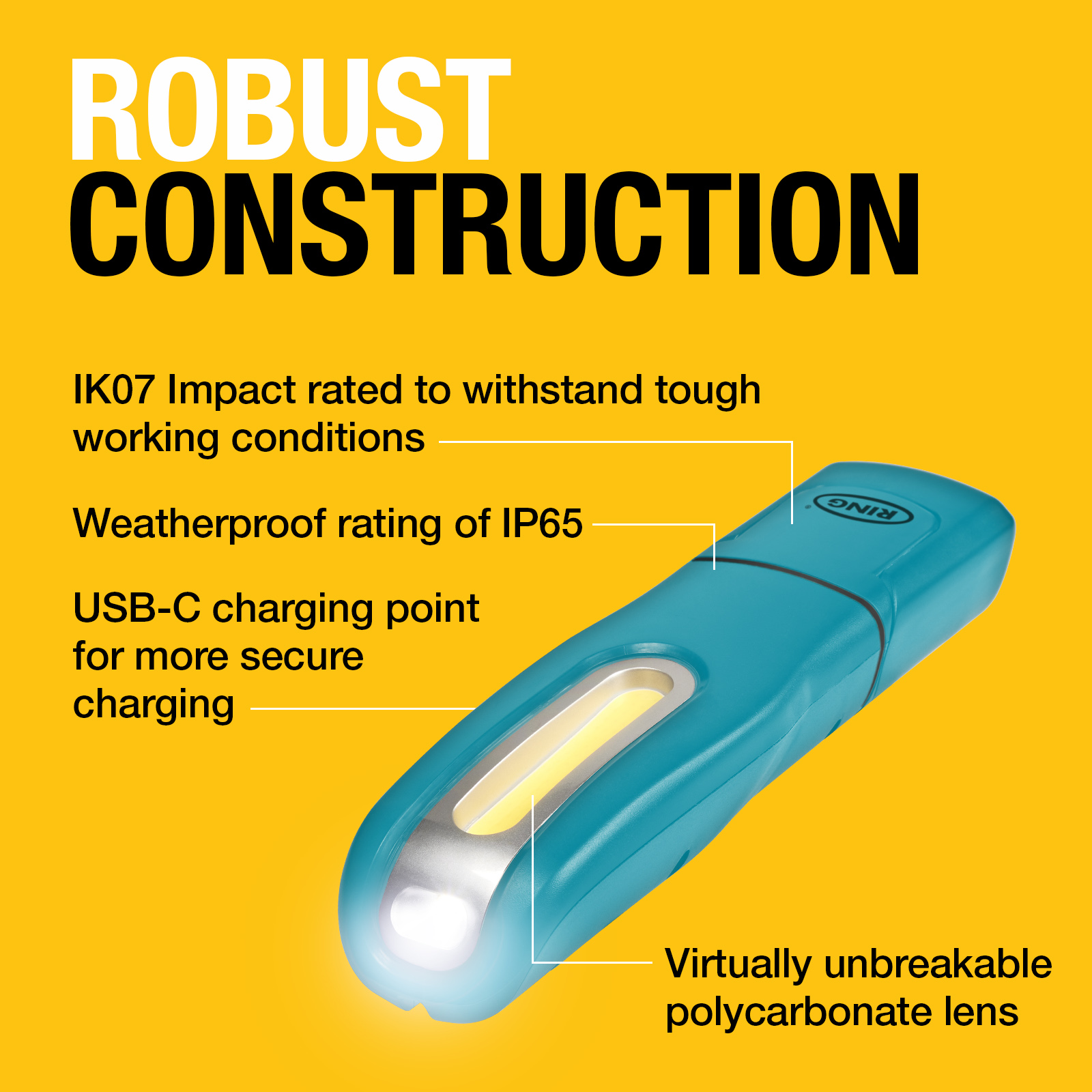 RING MAGflex MINI250 BLUE Rechargeable Handheld Inspection Lamp - Image 5