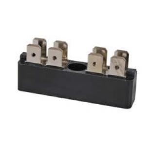 2 x 4-Way Bus Bar with 6.3mm Common Plated Brass Blade Terminals - 25A