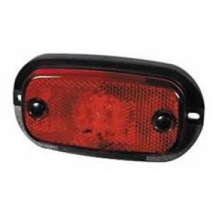 Red LED Rear Marker Lamp with Reflex Reflector and Leads - 24V