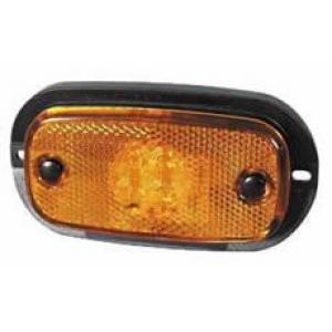 Amber LED Side Marker Lamp with Reflex Reflector and Leads - 24V