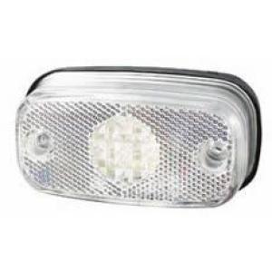 Clear LED Front Marker Lamp with Reflex Reflector and Screw Cable Connections - 24V
