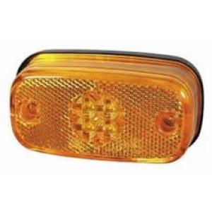 Amber LED Side Marker Lamp with Reflex Reflector and Screw Cable Connections - 24V