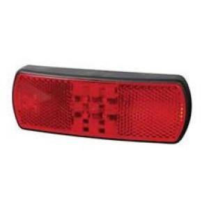 Red LED Rear Marker & Reflex Reflector Lamp with Leads - 12/24V