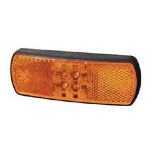 Amber LED Side Marker & Reflex Reflector Lamp with Leads - 12/24V