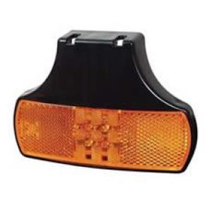 Amber LED Side Marker & Reflex Reflector Lamp with Bracket and Leads - 12/24V