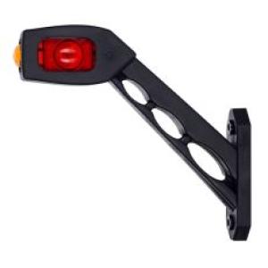 RH Red/White/Amber LED Long Oblique Outline Marker Lamp - 12/24V