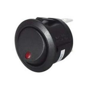 Red LED On/Off Round Rocker Switch - 12/24V