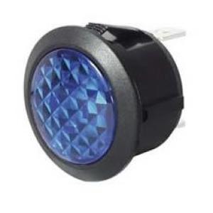 Blue LED Warning Light for 20mm diameter Panel Hole - 12/24V