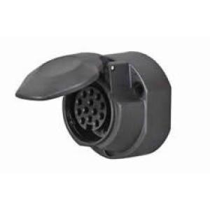 13 Pin Plastic Caravan Socket with Fog Cut Out - 12V