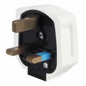 White Rubber Plugtop with Sleeved Pins and 13A Mains Fuse
