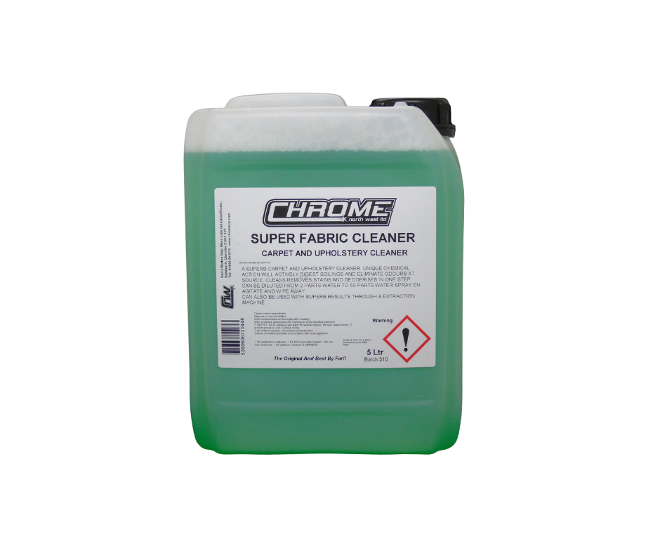 Chrome Super Fabric Cleaner Carpet and Upholstery Cleaner 5L