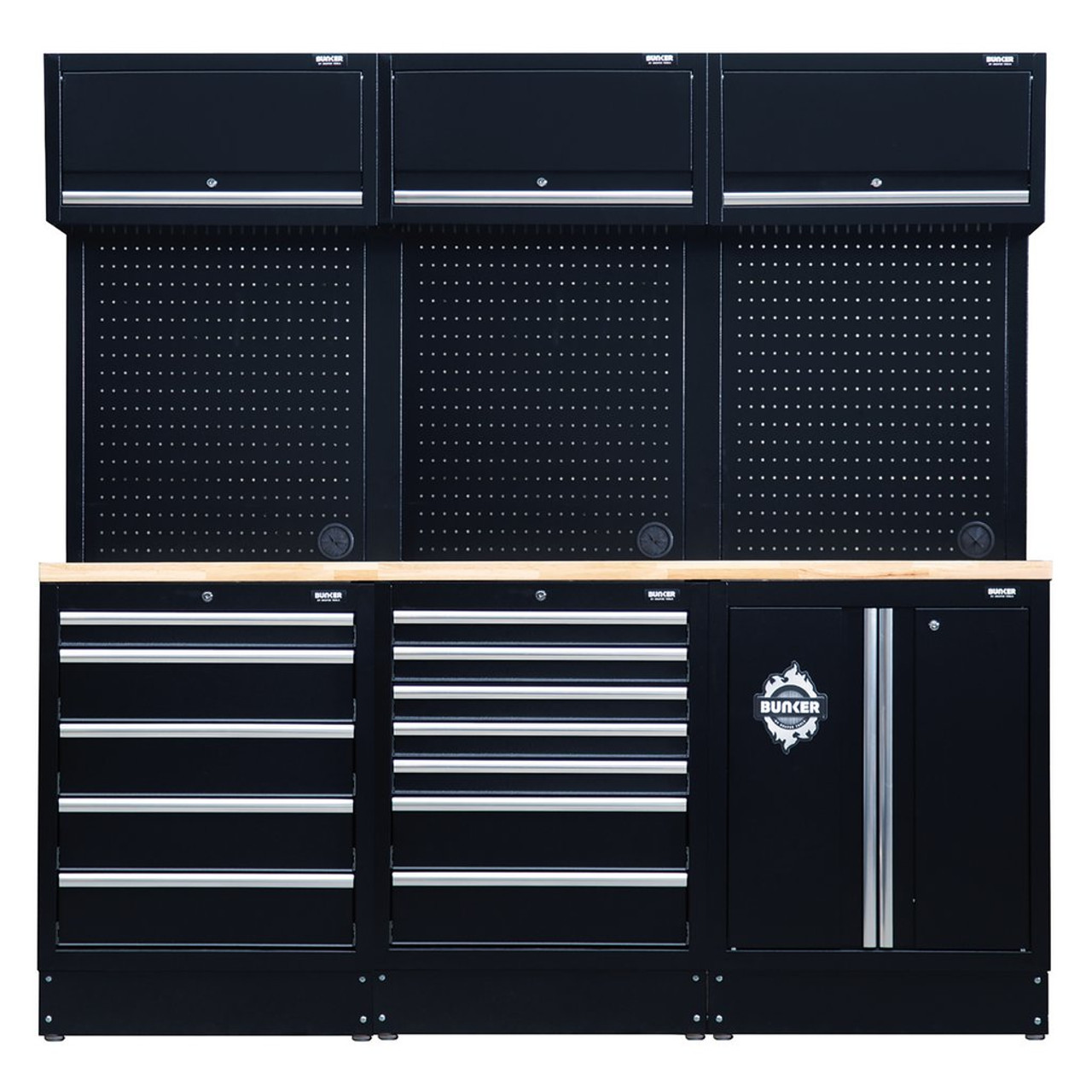 DRAPER BUNKER® Modular Storage Combo with Hardwood Worktop (14 Piece)