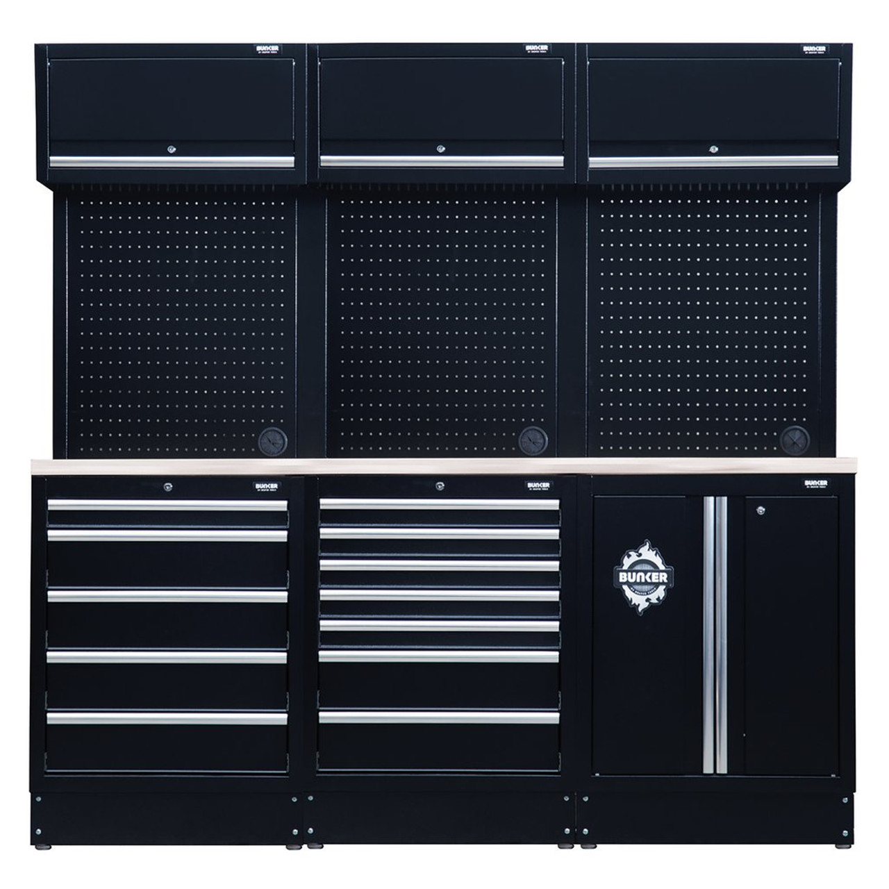 DRAPER BUNKER® Modular Storage Combo with Stainless Steel Worktop (14 Piece)