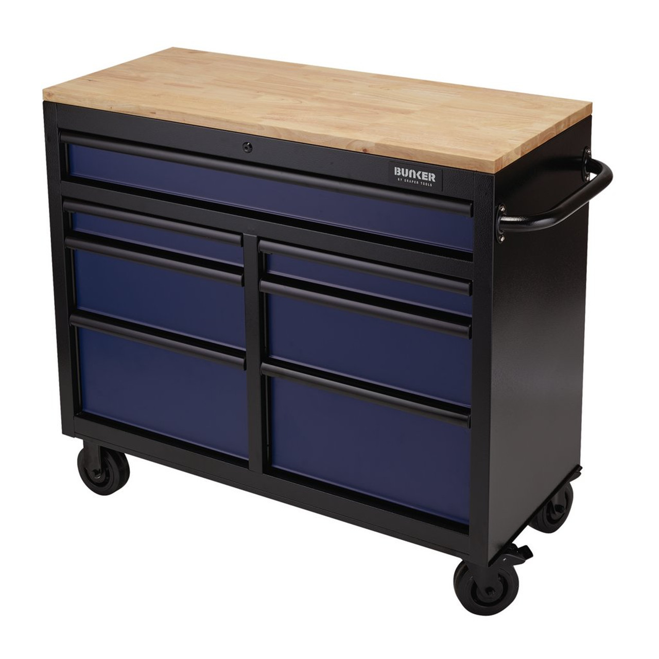 DRAPER BUNKER® Workbench Roller Tool Cabinet, 7 Drawer, 41", Blue