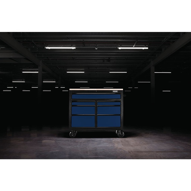 DRAPER BUNKER® Workbench Roller Tool Cabinet, 7 Drawer, 41", Blue - Image 4