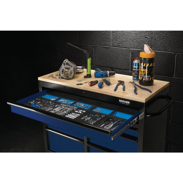 DRAPER BUNKER® Workbench Roller Tool Cabinet, 7 Drawer, 41", Blue - Image 5