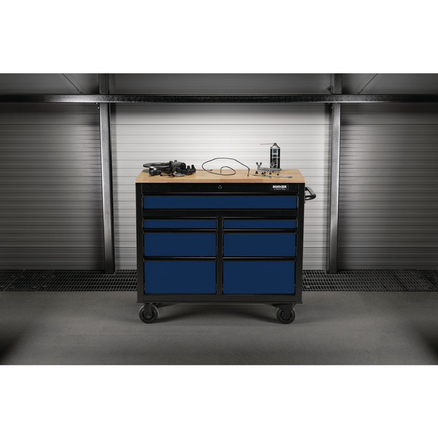 DRAPER BUNKER® Workbench Roller Tool Cabinet, 7 Drawer, 41", Blue - Image 6