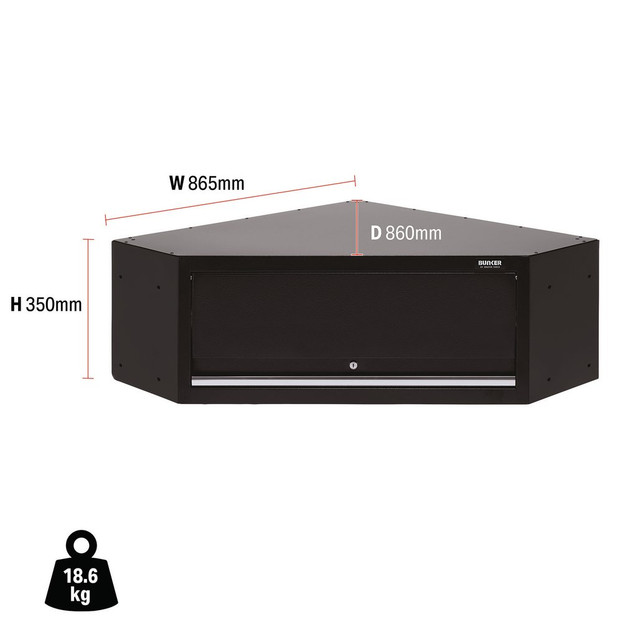 DRAPER BUNKER® Modular Corner Wall Cabinet, 865mm - Image 2