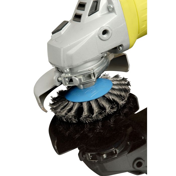FAST MOVER ZIP WIRE BRUSH WHEEL, BLUE BEVEL 95MM M14 THREAD F - Image 2