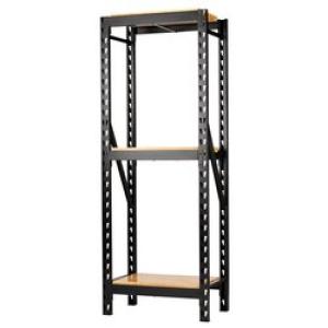 BUNKER® 14 PIECE MODULAR 3 TIER RACKING WITH HARDWOOD SHELVING, 750 MM