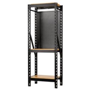BUNKER® 17 PIECE MODULAR 3 TIER RACKING WITH HARDWOOD SHELVING AND PEGBOARDS, 750 MM