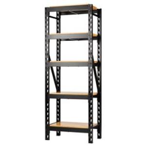 BUNKER® 22 PIECE MODULAR 5 TIER RACKING WITH HARDWOOD SHELVING, 750 MM