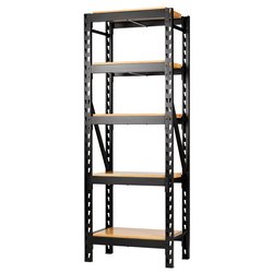 BUNKER® 22 PIECE MODULAR 5 TIER RACKING WITH HARDWOOD SHELVING, 750 MM