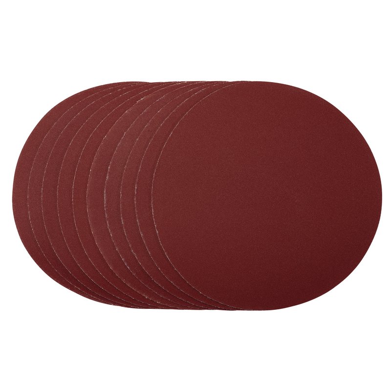 Sanding Discs, 180mm, Hook & Loop, 240 Grit, (Pack of 10)